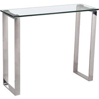 Callison Clear Glass Console Table With Stainless Steel Legs