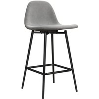Calving Velvet Bar Chair With Black Metal Legs In Grey