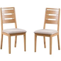 Camber Oak Wooden Dining Chair in Pair
