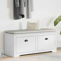Camrose Wooden Hallway Seating Bench With 2 Drawers In White