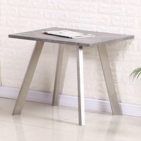Candie Wooden Square Lamp Table With Steel Legs In Concrete Effect