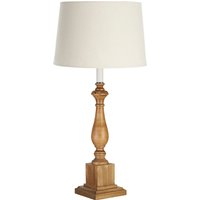 Candoca Natural Fabric Shade Table Lamp With Square Oak Base