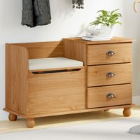 Canutillo Wooden Shoe Storage Cabinet With 3 Drawers In Brown