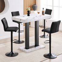 Caprice Small Diva Gloss Bar Table Black Base 4 Ripple Black Stools