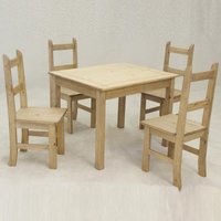 Cariad Wooden Dining Table With 4 Chairs In Oak
