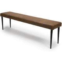 Caribou Fabric Dining Bench With Metal Legs In Antique Brown