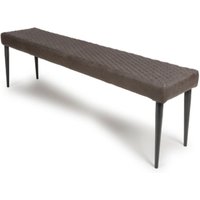 Caribou Fabric Dining Bench With Metal Legs In Grey
