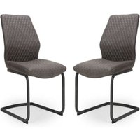 Caribou Grey Fabric Dining Chairs In Pair