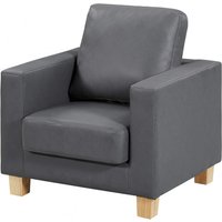 Caridad PU Leather 1 Seater Sofa In Grey