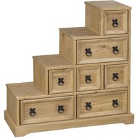 Carlen Wooden CD DVD Rack With 7 Drawers In Distressed Oak