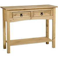 Carlen Wooden Console Table With 2 Drawers In Light Pine
