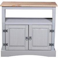 Carlen Wooden TV Stand With 2 Doors In Grey Oak