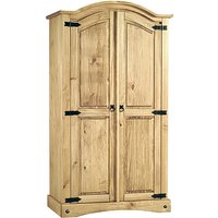 Carlen Wooden Wardrobe With 2 Doors In Distressed Oak