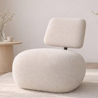 Carnation Polyester Bedroom Chair In Beige