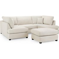 Caronia Classic Fabric U Shaped Corner Sofa In Beige