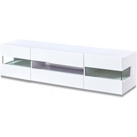 Carrboro High Gloss TV Stand In White With LED
