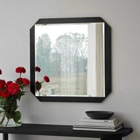 Carre Glass Wall Mirror with Black Wooden Frame