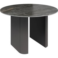 Carteret Ceramic Round Dining Table In Gloss Grey