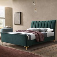 Carteret Fabric Double Bed In Green