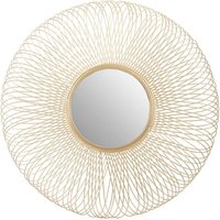 Casa Round Wall Mirror In Gold Twisted Wired Frame