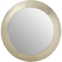 Casa Round Wall Mirror In Pewter Metal Frame