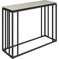 Casper Ceramic Console Table With Gunmetal Grey Frame In Grey