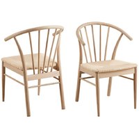 Cassan Off White Wooden Dining Chairs In Pair