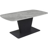 Castle Ceramic Coffee Table With Grey Wooden Base In Light Grey