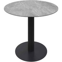 Castle Round Ceramic Top Bistro Table in Light Grey