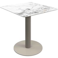 Castle Square Ceramic Top Bistro Table in White