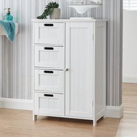 Catford Wooden Bathroom Storage Cabinet With 1 Door In White