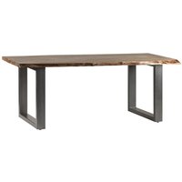 Catila Live Edge Large Wooden Dining Table In Oak