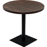 Causer Round Wooden Bistro Table In Dark Ash