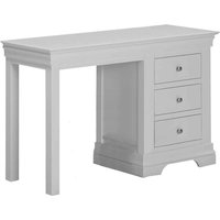 Cavara Wooden Dressing Table With 3 Drawers In Pebble Grey