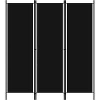 Celina Fabric 3 Panels 150cm x 180cm Room Divider In Black