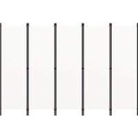 Celina Fabric 5 Panels 250cm x 180cm Room Divider In White