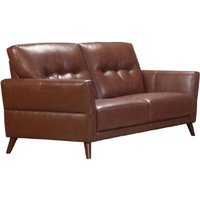 Celina Leather 2 Seater Sofa With Tapered Legs In Saddle