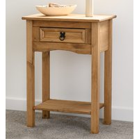 Central Wooden Console Table With 1 Drawer In Oak