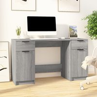 Ceri Computer Desk With 2 Doors 2 Drawers In Grey Sonoma Oak