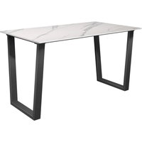 Cerritos Ceramic Rectangular Dining Table In Matte White