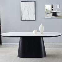 Chambly Sintered Stone Top Dining Table - White And Black