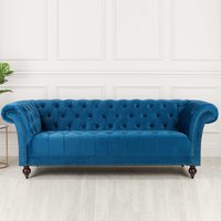Chanter Fabric 3 Seater Sofa In Midnight Blue
