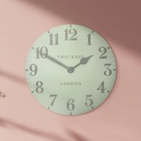Chantilly Large Metal Mantel Clock In Pearl Green