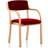 Charles Office Chair In Chilli And Wooden Frame With Arms