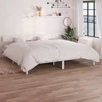 Chavez Solid Pinewood Super King Size Bed In White