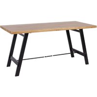Cheney Small Wooden Dining Table With Black Metal Legs In Oak