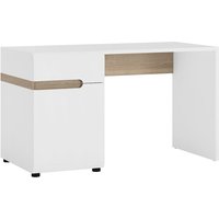 Cheya High Gloss Dressing Table With 1 Door In White Truffle Oak