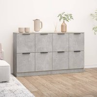 Chicory Wooden Sideboard With 4 Doors In Concrete Effect