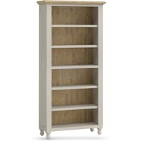 Chilton Wooden Bookcase with 6 Shelves in Grey and Natural