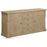 Chilton Wooden Sideboard With 2 Doors 4 Drawers - Rustic Oak